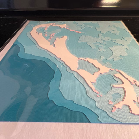 cut layered paper of Bermuda