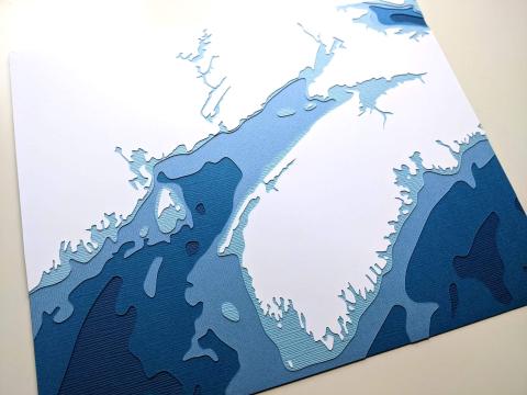 photo of the "Bay of Fundy" cut paper artwork
