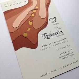 a topographic elopement card