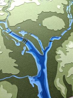 close-up photo of a Washington, DC cut paper artwork