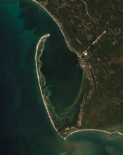 satellite image of Cape San Blas and St Joseph Peninsula in Florida